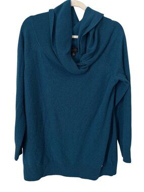 Carlisle Collection Sweater Size XL Cowl Neck Long Sleeve Pullover Teal Knitwear